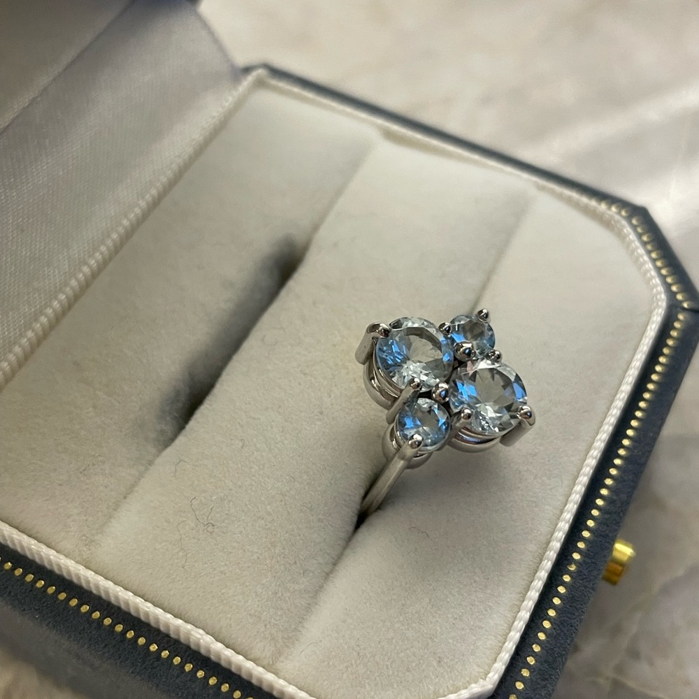 White gold 1.88 carat Aquamarine ring with appraisal - Picture 4 of 5